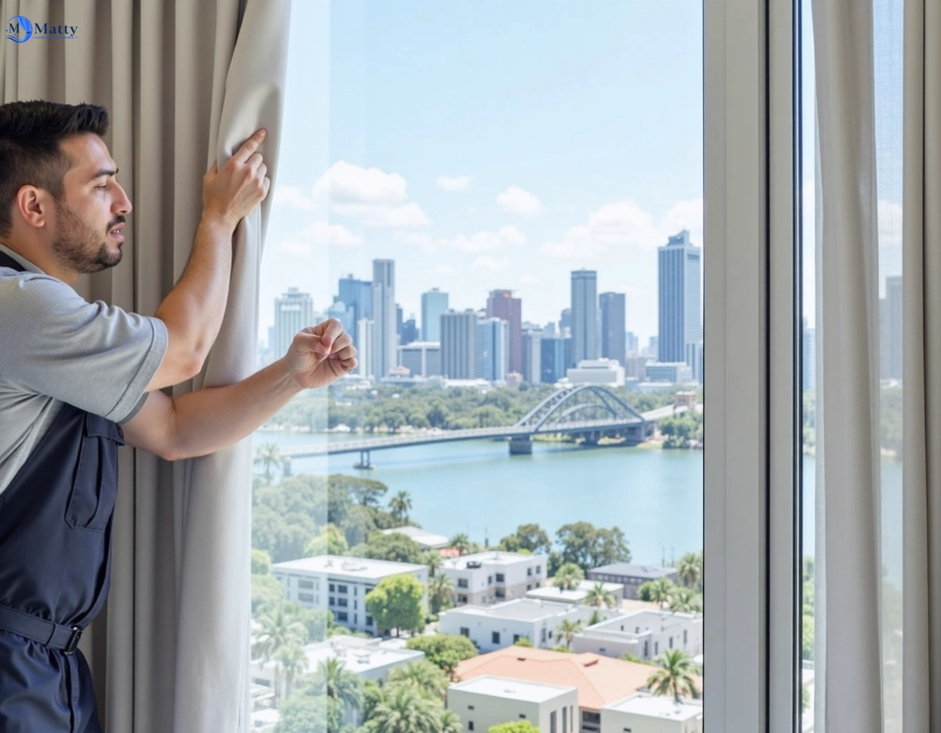 Professional curtain steam cleaning service niddrie-vic QLD by Matty Curtain Cleaning